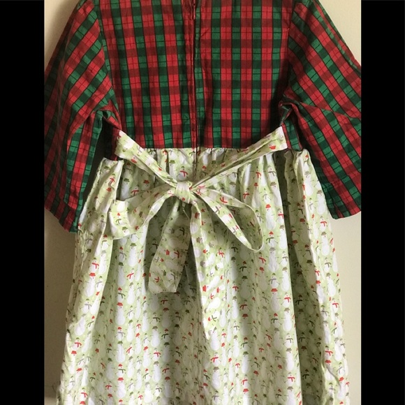 1970’s Handmade Vintage Snowman Gingham dress - Picture 4 of 8
